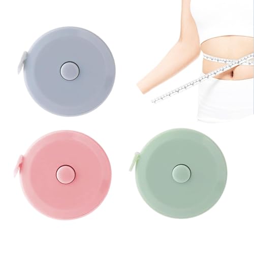 3 Stück Maßband, Körper Einziehbares Massband, Schneidermaßband Measuring Tape, Messen Länge, Brust, Taille, etc., Mini Maßband Rollmaßband für Körperstoffe und Stoffe von Polartreehome