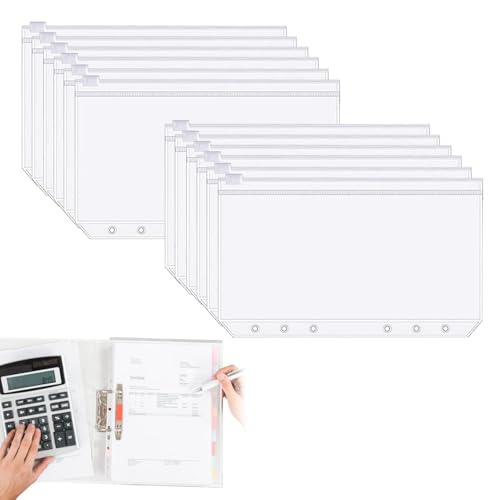 Packung mit 20 Prospekthüllen, 6 Löcher Binder Taschen Binder, Wasserdichte Kunststoff-Ordnertaschen, Planungsmappen für Dateien Dokumente Notizbücher Karten Packung mit 20 Prospekthüllen, 6 Löcher Binder Taschen Binder, Wasserdichte Kunststoff-Ordnertaschen, Planungsmappen für Dateien Dokumente Notizbücher Karten von Polartreehome