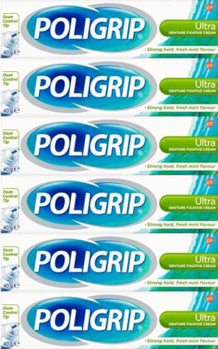 Poligrip Denture Fixative Cream Ultra 40g x 6 Packs by Poligrip von Poligrip