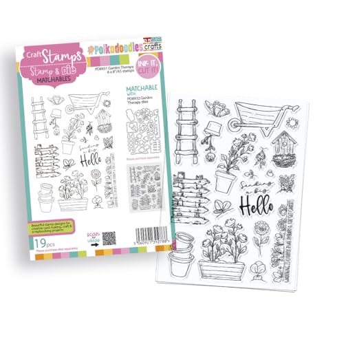 Polkadoodles Transparente Stempel für Gartentherapie, Kartenherstellung, Scrapbooking, gemischte Medien. von Polkadoodles