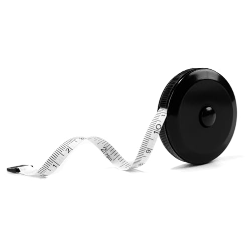 Maßbänder zum Nähen,Doppelseitiges Flexibles Körper Maßband zum Nähen, Basteln und für Gewichtsabnahme,200cm/79in einziehbares doppelseitiges Maßband Mit Zentimeter- und Zollangaben (Schwarz weiß) von Polly Online