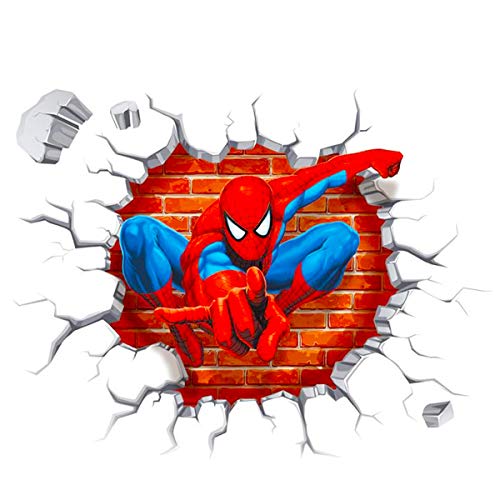 Polly Online 2PCS Spiderman Wandtattoos 3D Wandaufkleber für Kinderzimmer von Polly Online