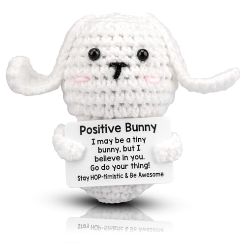 Polly Online Pocket Hug Positive Kaninchen,Kreative Gestrickte Kaninchen und Hugs-Glücksbringer,Positive Bunny Glücksbringer Geschenke für Frauen, Freundin, Mutter - Positive Kartoffel Deutsch Ersatz von Polly Online