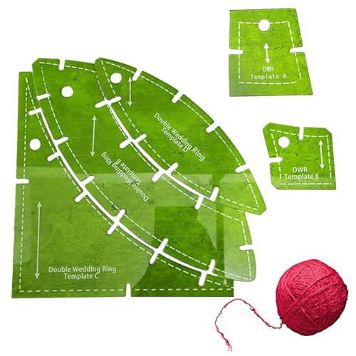 Poludatly 5 Stück Quilt-Vorlagen, Acryl-Nähschablonen, wiederverwendbares Quilt-Werkzeug-Set, Lineal-Schnittmuster, Hochzeitsring-Set zum Basteln Poludatly 5 Stück Quilt-Vorlagen, Acryl-Nähschablonen, wiederverwendbares Quilt-Werkzeug-Set, Lineal-Schnittmuster, Hochzeitsring-Set zum Basteln von Poludatly
