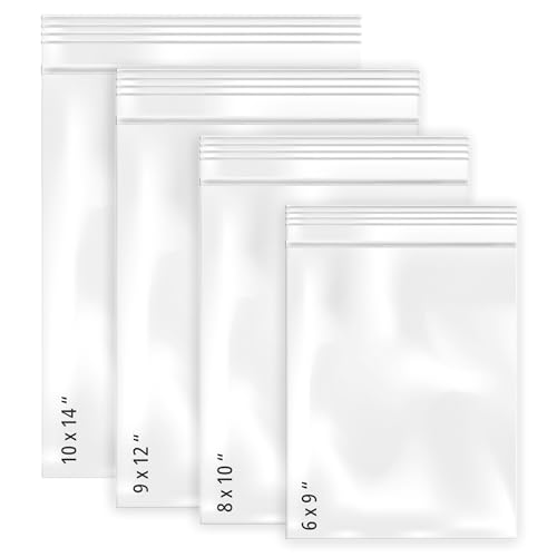 Poly Logic Transparente wiederverschließbare Poly-Versandtaschen, 15,2 x 22,9 cm, 20,3 x 25,4 cm, 22,9 x 30,5 cm, 27,9 x 35,6 cm, 400 Stück, 2 mm dick und 100 von jeder Größe, wiederverschließbare Poly Logic Transparente wiederverschließbare Poly-Versandtaschen, 15,2 x 22,9 cm, 20,3 x 25,4 cm, 22,9 x 30,5 cm, 27,9 x 35,6 cm, 400 Stück, 2 mm dick und 100 von jeder Größe, wiederverschließbare von Poly Logic