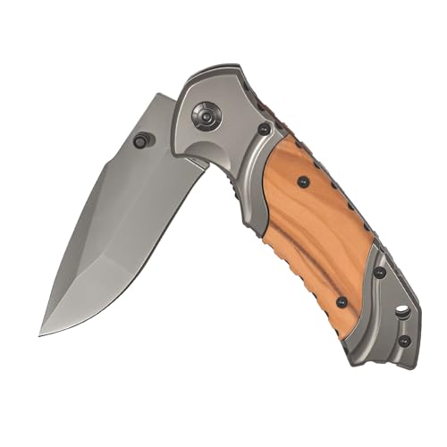 PolyYL Lasergravur Klappmesserr Taschenmesser Outdoor Survival Messer für Camping Angeln Jagd EDC Geschenk für Männer zum Geburtstag Vatertag Weihnachten von PolyYL