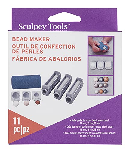 Polyform Sculpey Tools runder Perlenmacher, 11-teiliges Set, Polymer-Back-Ton, Schmuckherstellungswerkzeug, hilft Ihnen, perfekt runde Perlen in drei Größen zu machen, ideal für alle von Sculpey