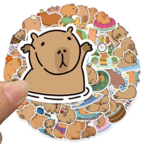 Capybara Aufkleber, 50 Stück Wasserdichte Cartoon-Tier-Aufkleber, Niedliche Capybara Aufkleber, Wasserdichte Aufkleber Für Laptop, Gitarre, Fahrrad, Skateboard, Gepäck, Telefon, Geschenk Für Kinder von Pomrone