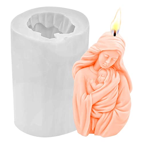 Kerzen-Gießform 3D Kerzenform Heilige Mutter Maria Kerzenform Silikonformen Epoxidharz Gießformen Silikon-Kerzenform Gipsform-Kerzenform Für Figur Kerzen Selber Machen Handwerk Ornamente von Pomrone
