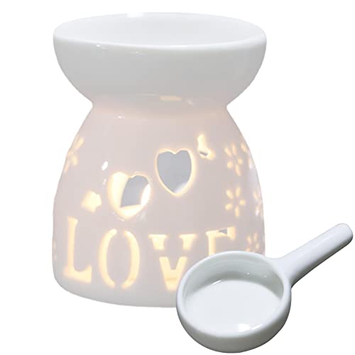 Duftlampe Keramik Weiß, Duftlicht Keramik mit Kerzenhalter Teelichthalter, Ätherisches Öl Brenner, Aromalampe für ätherische öle Teelicht, Aromabrenner für Duftöl Duftwachs, Zuhause Schlafzimmer Duftlampe Keramik Weiß, Duftlicht Keramik mit Kerzenhalter Teelichthalter, Ätherisches Öl Brenner, Aromalampe für ätherische öle Teelicht, Aromabrenner für Duftöl Duftwachs, Zuhause Schlafzimmer von Pomurom
