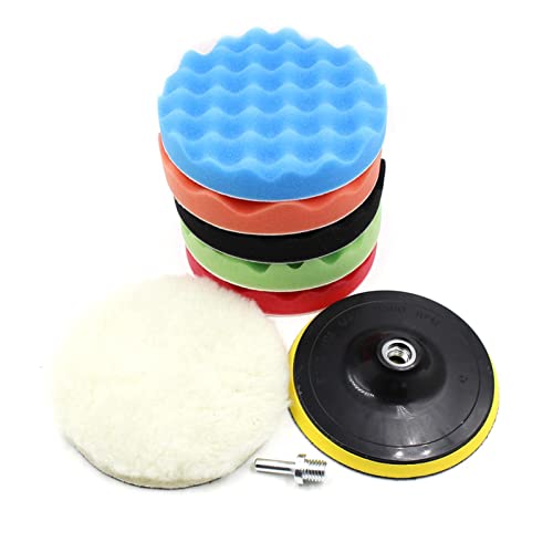 Polierschwamm, 8/11 Stück 80mm/125mm/150mm/180mm Auto Polierpad für Poliermaschine Bohrmaschine zum Polieren,Schleifen,Wachsen, Wolle Polieren Pad Set mit M10 Bohrer Adapter, für Autopflege Polierschwamm, 8/11 Stück 80mm/125mm/150mm/180mm Auto Polierpad für Poliermaschine Bohrmaschine zum Polieren,Schleifen,Wachsen, Wolle Polieren Pad Set mit M10 Bohrer Adapter, für Autopflege von Pomurom