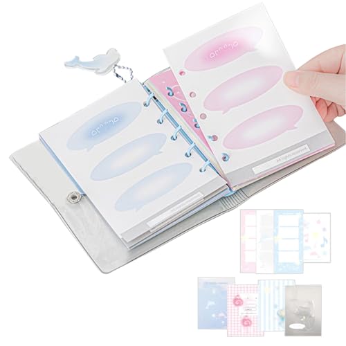 Pomurom Schnellhefter Set Für Scrapbook Journal - Taschenjournal A6 Notizbuch,Transparente Notizzettel-Sticker-Karten-Anhänger 70-seitiges Notizbuch für Schule Kinder Basteln Pomurom Schnellhefter Set Für Scrapbook Journal - Taschenjournal A6 Notizbuch,Transparente Notizzettel-Sticker-Karten-Anhänger 70-seitiges Notizbuch für Schule Kinder Basteln von Pomurom