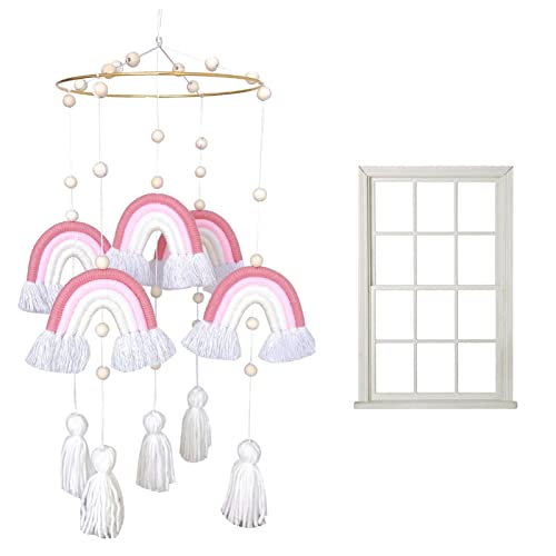 Pomurom Stubenwagen Mobile | Regenbogenkrippendekorationen mit fünf Anhängern,Stubenwagen-Mobile für Krippe Spielzeug-Mobile für Kinderzimmer und Deckendekoration, neutrales Regenbogen-Baby-Mobile Pomurom Stubenwagen Mobile | Regenbogenkrippendekorationen mit fünf Anhängern,Stubenwagen-Mobile für Krippe Spielzeug-Mobile für Kinderzimmer und Deckendekoration, neutrales Regenbogen-Baby-Mobile von Pomurom