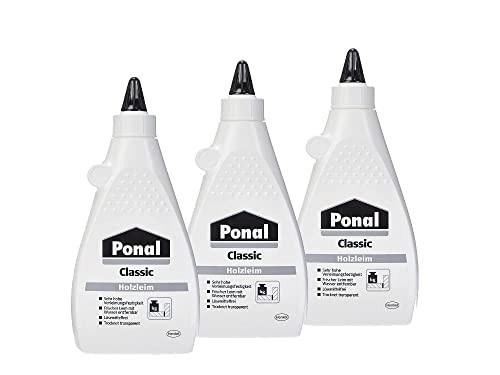 Ponal Classic, gebrauchsfertiger Holzleim mit hoher Verleimungsfestigkeit, Holzkleber für Montage-, Flächen- & Fugenverleimungen, transparenter Bastelleim, 3x550g Ponal Classic, gebrauchsfertiger Holzleim mit hoher Verleimungsfestigkeit, Holzkleber für Montage-, Flächen- & Fugenverleimungen, transparenter Bastelleim, 3x550g von Ponal