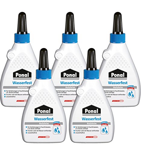 Ponal Holzleim Wasserfest für Verleimungen in Feuchträumen (5x 120g) von Ponal