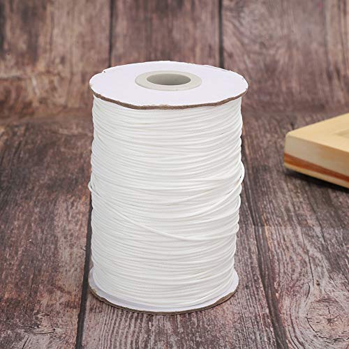 Pongnas 100 Yards Gewachertes Baumwollkabel, Farbwachslinie Umweltfreundlich Handgewebte Seil 160 M Wachs Linie DIY Halskette Baumwollfaden 1mm (27# weiß) von Pongnas