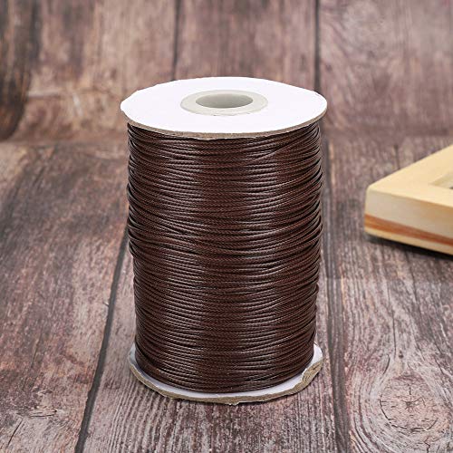 Pongnas 100 Yards Gewachertes Baumwollkabel, Farbwachslinie Umweltfreundlich Handgewebte Seil 160 M Wachs Linie DIY Halskette Baumwollfaden 1mm (28# Kaffeefarbe) von Pongnas
