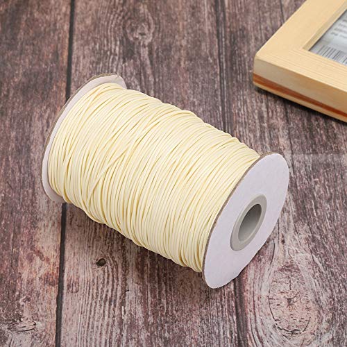 Pongnas 100 Yards Gewachertes Baumwollkabel, Farbwachslinie Umweltfreundlich Handgewebte Seil 160 M Wachs Linie DIY Halskette Baumwollfaden 1mm (35# Beige) von Pongnas