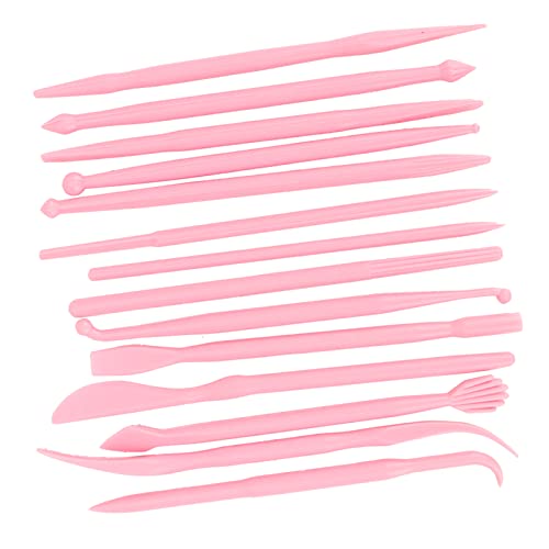 Pongnas 14pcs Clay Sculpting Set Polymer Modellierung Handwerkzeug für Kuchen -Töpferschnitzen 100% Brandneue Langlebige Kunststoffgelbgelb (PINK) von Pongnas