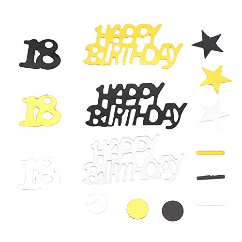 Pongnas Alles Gute Zum Geburtstag Konfetti, Geburtstagskonfetti Tisch Konfetti Streuung Dekorationen Lieferungen 1500pcs Geburtstagsnummern Tisch für Party Table Confetti Dekorationen (18 Jahre alt) von Pongnas