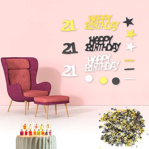 Pongnas Alles Gute Zum Geburtstag Konfetti, Geburtstagskonfetti Tisch Konfetti Streuung Dekorationen Lieferungen 1500pcs Geburtstagsnummern Tisch für Party Table Confetti Dekorationen (21 Jahre alt) von Pongnas
