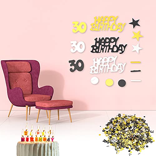 Pongnas Alles Gute Zum Geburtstag Konfetti, Geburtstagskonfetti Tisch Konfetti Streuung Dekorationen Lieferungen 1500pcs Geburtstagsnummern Tisch für Party Table Confetti Dekorationen (30 Jahre alt) von Pongnas