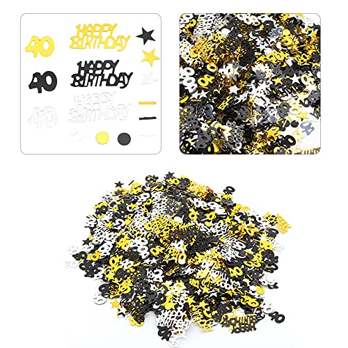 Pongnas Alles Gute Zum Geburtstag Konfetti, Geburtstagskonfetti Tisch Konfetti Streuung Dekorationen Lieferungen 1500pcs Geburtstagsnummern Tisch für Party Table Confetti Dekorationen (40 Jahre alt) von Pongnas