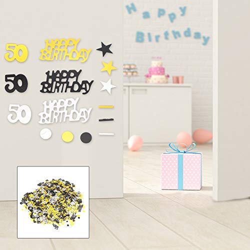 Pongnas Alles Gute Zum Geburtstag Konfetti, Geburtstagskonfetti Tisch Konfetti Streuung Dekorationen Lieferungen 1500pcs Geburtstagsnummern Tisch für Party Table Confetti Dekorationen (50 Jahre alt) von Pongnas