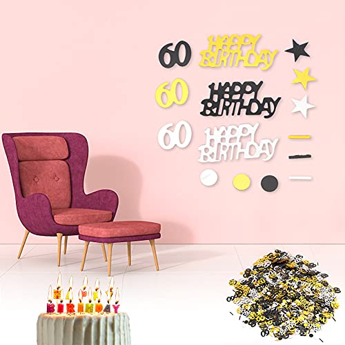 Pongnas Alles Gute Zum Geburtstag Konfetti, Geburtstagskonfetti Tisch Konfetti Streuung Dekorationen Lieferungen 1500pcs Geburtstagsnummern Tisch für Party Table Confetti Dekorationen (60 Jahre alt) von Pongnas