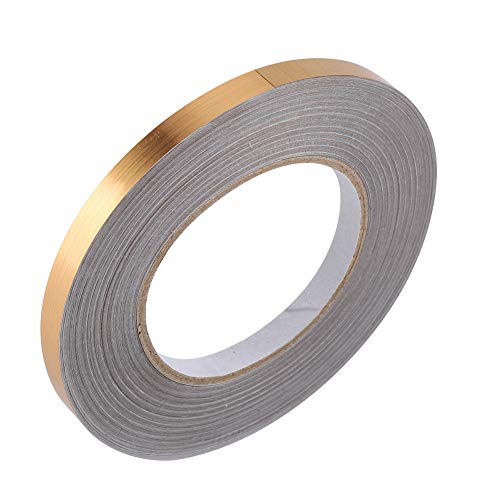 Pongnas Bodenspaltlinie Aufkleber, Selbstklebende Fliesenspaltkleber Bodenecke Fliesen -Dekoration Haustier für, Wand, Schrank (1 cm x 50 Meter (golden)) von Pongnas