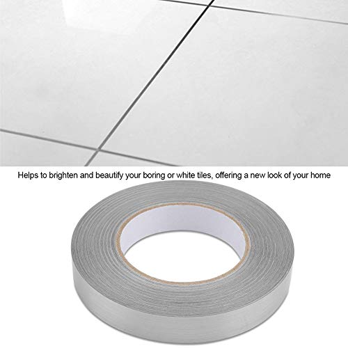 Pongnas Bodenspaltlinie Aufkleber, Selbstklebende Fliesenspaltkleber Bodenecke Fliesen -Dekoration Haustier für, Wand, Schrank (2 cm x 50 Meter (Silber)) von Pongnas