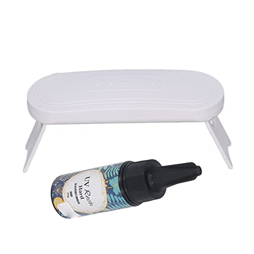 Pongnas Harzkit, Harzkit für Anfänger 25G UV -Kleber -Set für Schmuck, die Telefonkoffer Machen Handwerk und UV Harz Kit Härtungslampe für Anfänger Machen (Blaues Etikett) von Pongnas