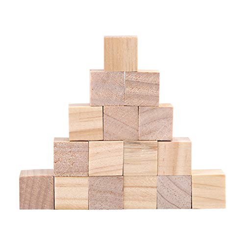 Pongnas Holzblöcke, Holzwürfel Blöcke Quadratische Holzblöcke Holzwürfel für DIY Bastelhandwerk Handgefertigt (20 mm (20 Stücke)) von Pongnas