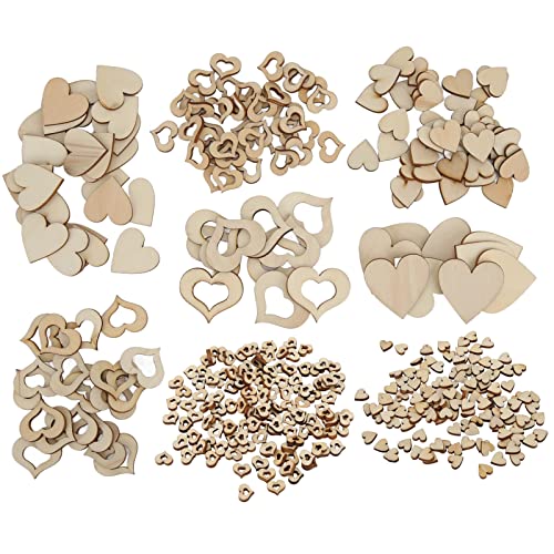 Pongnas Holzherz, Hölzerne Herzscheiben Scheiben Verzierungen Ornamente Holzspäne 400pcs Holzscheiben für Hochzeitsdekoration DIY -Kunsthandwerk von Pongnas