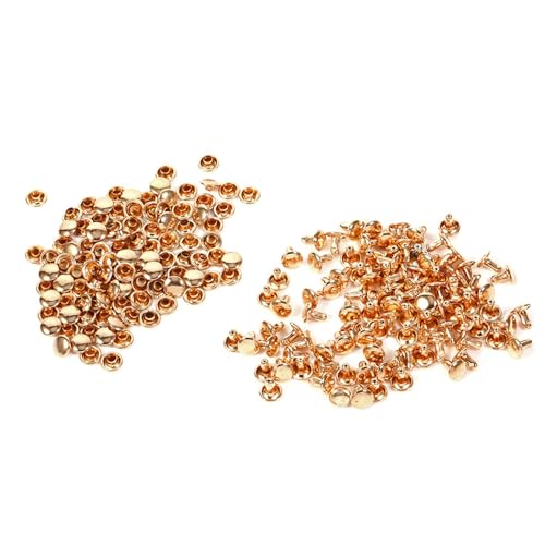 Pongnas Spikes, Punkzubehör Punk Studs Spike Dekoration 100 Sets 8 X 8 Mm Doppelkappe Nietebenen Dekoration (GOLD) von Pongnas