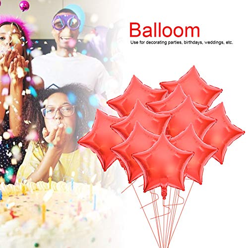 Pongnas Starballons, Herzlichen Glückwunschballons Star Folienballons Heliumballons 10pcs 10in Fünf -Sterne -Aluminiumfolienballons für Geburtstagsfeier Jubiläum Hochzeitsduschendekorationen (Rot) von Pongnas