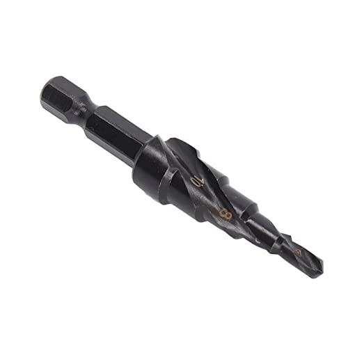 Pongnas Stiefmaschinenbohrer, Spiral Groove Stiefmaschinen -Bohrer HSS Stufe Drill Bit HSS Stufe Bohrer Bits Hex Shank Bohrmaschine für Metallblech Aluminium Holzlochbohrung (5 Schritte (4-12 mm)) von Pongnas