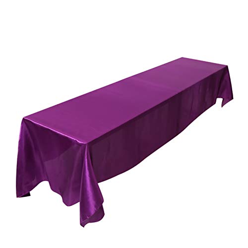 Pongnas Tischtuch, Tischtuch Rechteck Tisch Quadratische Tischdecke Flecken Proof Tischabdeckung 145x320 cm für Bankett Hochzeitsfeierdekoration (Lila Rot) von Pongnas