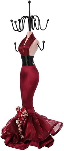 Pongnas Schmuckständer, 4 Stück Anhänger Halskette Ohrringe Armband Ring Schuhe Kleid Schmuck Modell Display Stand (weinrot)(Wine red high heels) von Pongnas