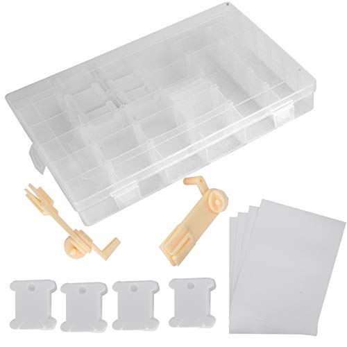 Stickereien Floss Spulen, Stickereispuhlhalter mit Stickerei Floss Organizer Box Milch Weißer Kreuzstich -Plastikspugel für Manuelle Wickelmaschine Stickereien Floss Spulen, Stickereispuhlhalter mit Stickerei Floss Organizer Box Milch Weißer Kreuzstich -Plastikspugel für Manuelle Wickelmaschine von Pongnas