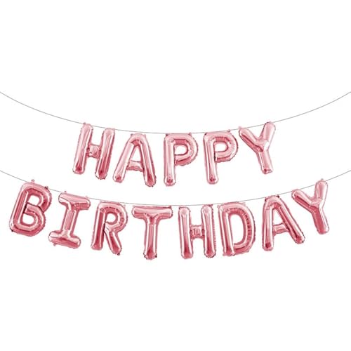 Ponmoo Folie Luftballons Happy Birthday Banner Kit - Roségold, Party Dekorationen Ballons, Geburtstagsparty Folienballons Gute zum Geburtstag für Erwachsene Kinder Ponmoo Folie Luftballons Happy Birthday Banner Kit - Roségold, Party Dekorationen Ballons, Geburtstagsparty Folienballons Gute zum Geburtstag für Erwachsene Kinder von Ponmoo