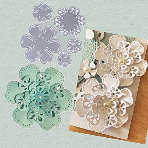 Ponnen 3D Blume Stanzbögen Stanzschablonen Scrapbooking Stanzformen Stanzmaschine für Scrapbooking Kartenbasteln Album Papier Dekor von Ponnen