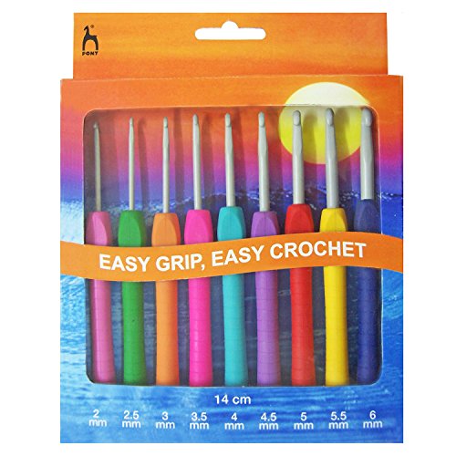 Pony Crochet Hook Set, Kunststoff, Mehrfarbig, 15.5 x 7.5 x 41 cm von Pony