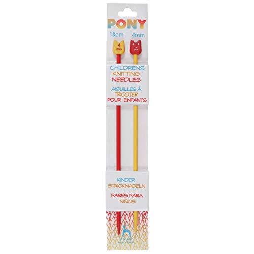 Pony Farbige Kinderstricknadel, Kunststoff, Mehrfarbig, 7.5 x 4.7 x 34 cm von Pony