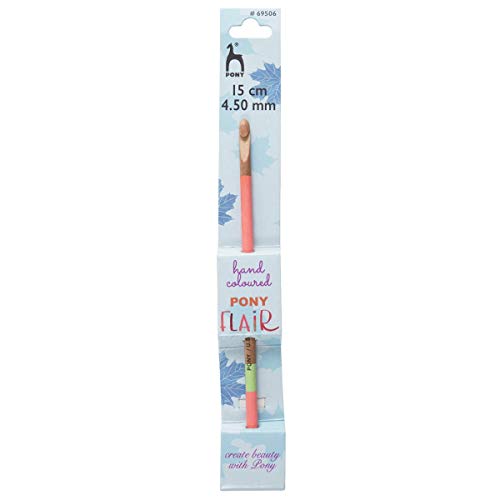 Pony Flair Häkelnadel 4,5 mm - 1 Stück Beige/Rosa von Pony
