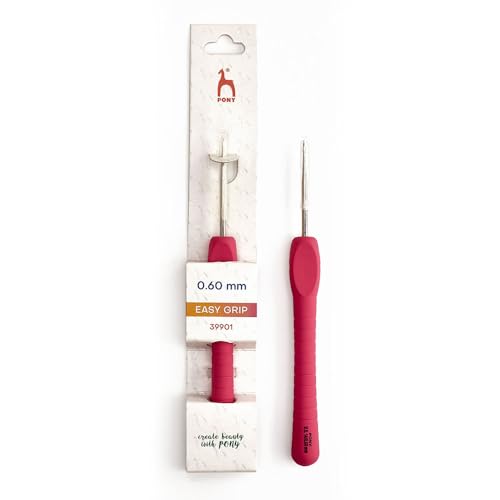 Pony - Pony Easy Grip Stahl (14cm, 0.60mm) Häkeln Haken - 1 Häkeln Haken Pony - Pony Easy Grip Stahl (14cm, 0.60mm) Häkeln Haken - 1 Häkeln Haken von Pony