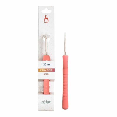 Pony - Pony Easy Grip Stahl (14cm, 1.25mm) Häkeln Haken - 1 Häkeln Haken von Pony