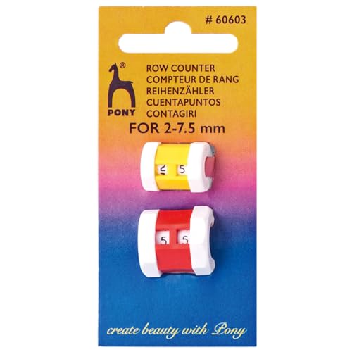 Pony Reihenzähler Zweierpack für Stärke 2.00 mm-7.50 mm, Kunststoff, Mehrfarbig, 4.5 x 4.2 x 34 cm von Pony