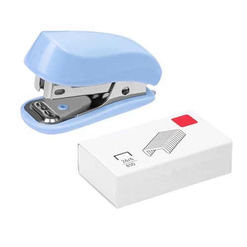 Mini-Hefter mit Heftklammern 2025, kleiner, Hefter für Schreibtisch-Upgrade, Heftklammer mit Funktion für den Schulgebrauch (Blue, 6.7x4.1x2.8cm) von Poo4kark