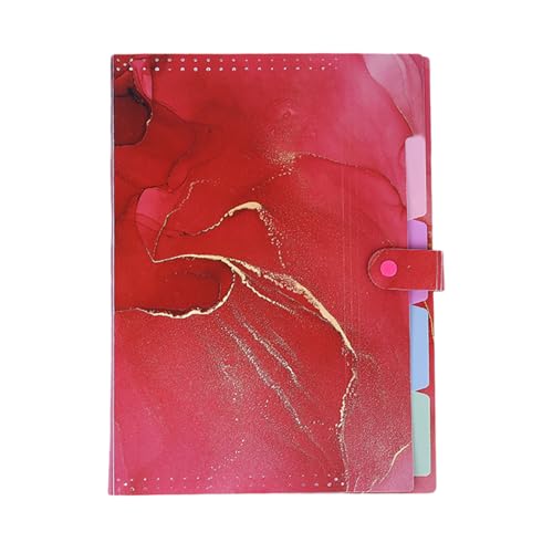 Poo4kark Sports Erweiterter Ordner, Sortierordner für wichtige Dateien, Akkordeon-Ordner zum Sortieren von Dateien, Beauty-Ordner für Studenten, 5-Ordner für Haushaltsrechnungen (Red, 32.5x24cm) von Poo4kark